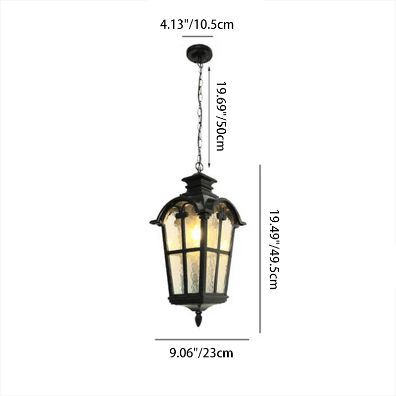 Traditional Die-cast Aluminum Waterproof Outdoor Pendant Light - 1-Light Fixture