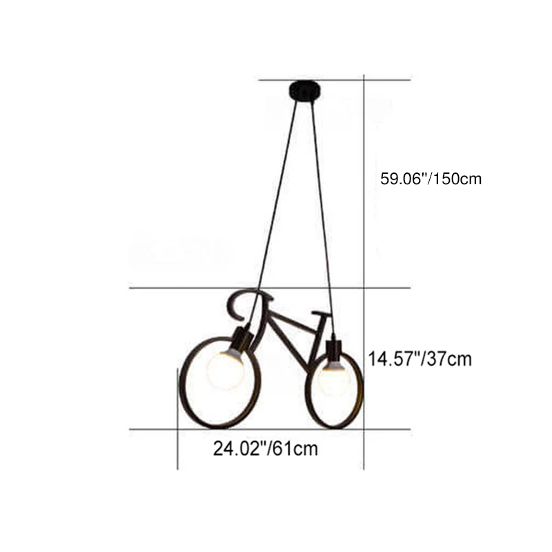 Contemporary Creative Bicycle Shape Iron 2-Light Kids Chandelier for Living Room Bedroom Modern Design, Unique Iron Fixtures, Fun Lighting, Children's Room Decor, Bicycle-Themed Ceiling Light, Stylish Kids' Chandelier, Playful Home Decor, Decorative Light