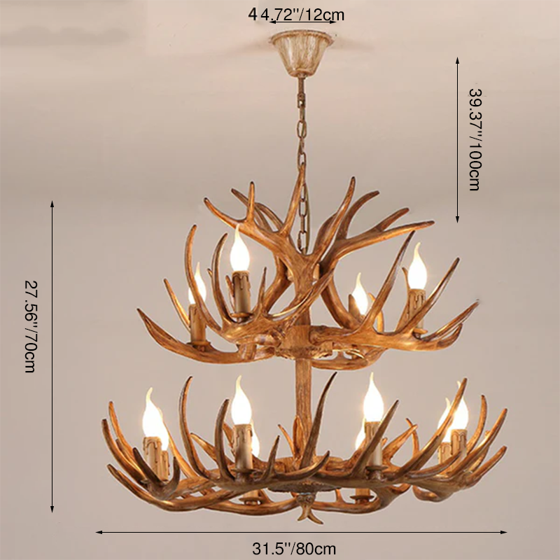 Modern Art Deco Antler Iron PVC Chandelier - 4/6/8/9/12 Lights for Dining Room
