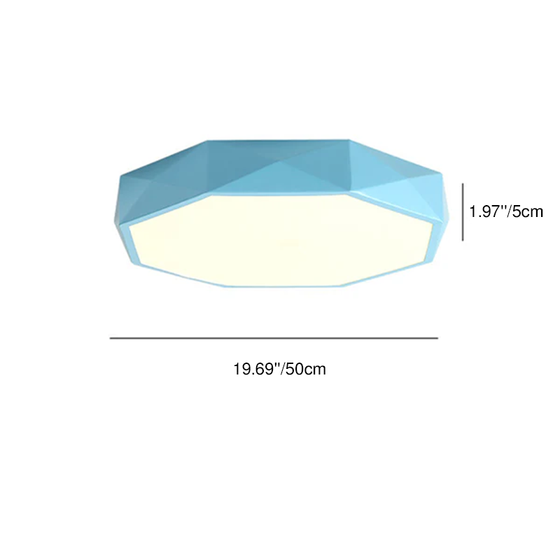 Contemporary Nordic Macaron Diamond Acrylic LED Ceiling Light for Living Room