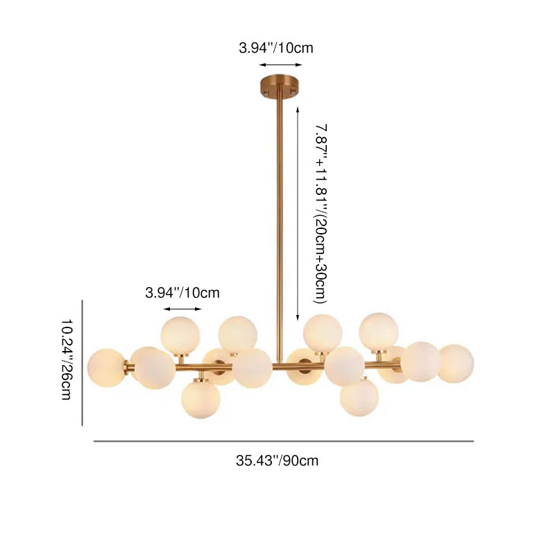 Modern Luxury Magic Bean Chandelier - 16-Light Iron Glass Ball Pendant for Dining Room