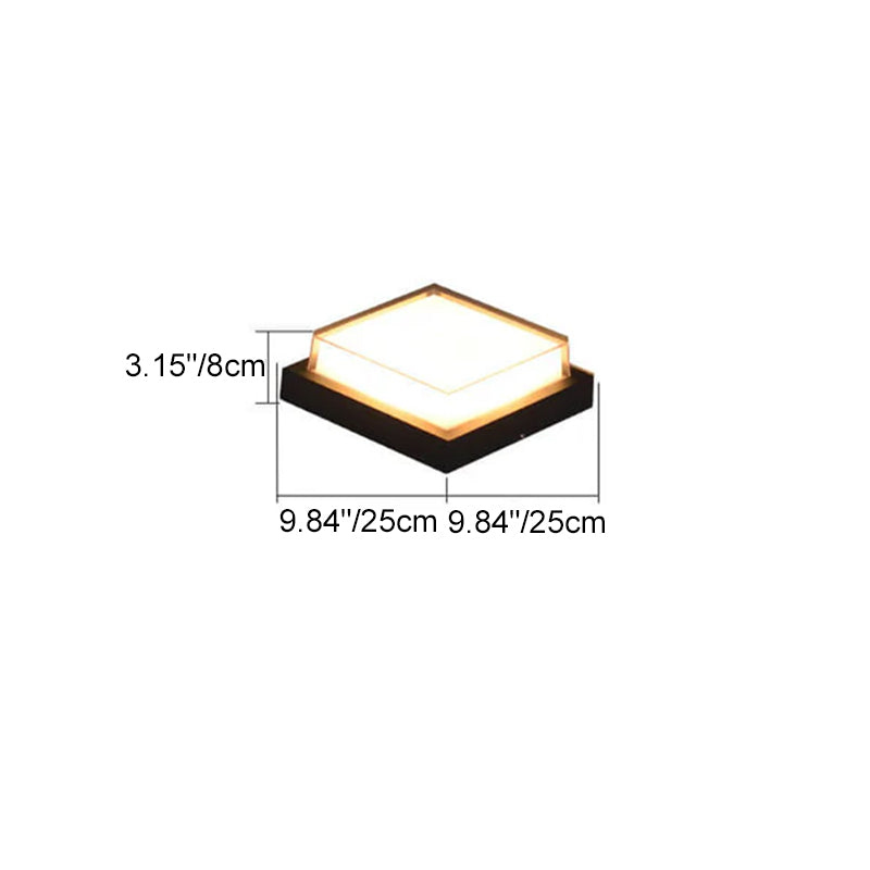 Modern Minimalist Aluminum Acrylic Induction LED Outdoor Flush Mount Light