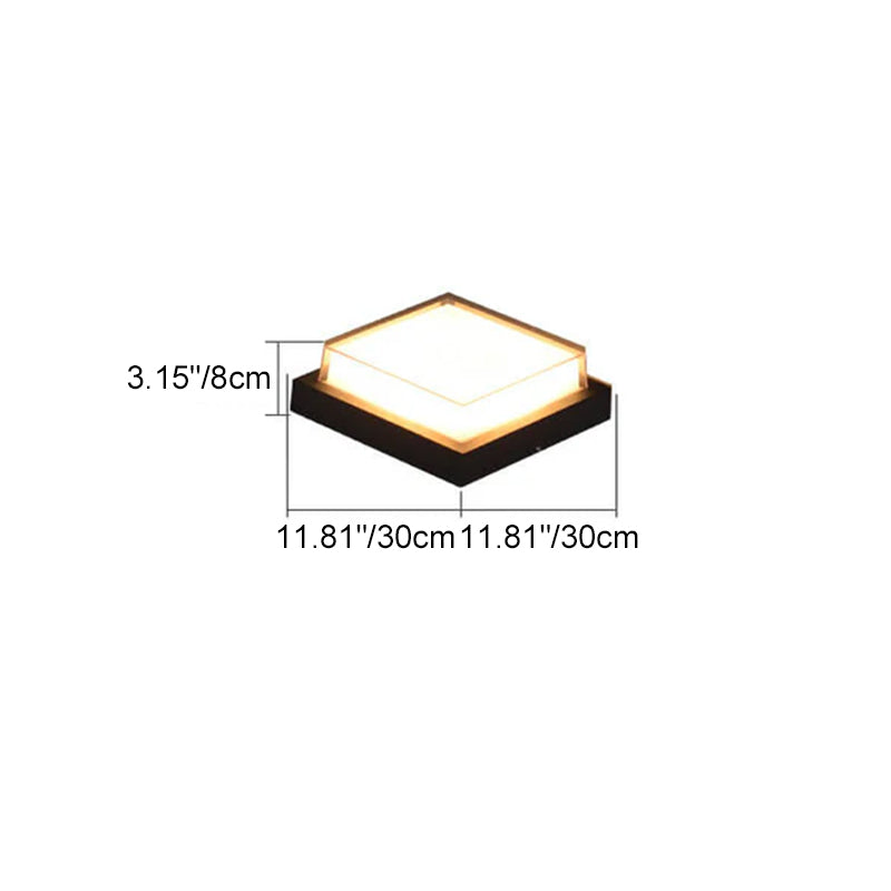 Modern Minimalist Aluminum Acrylic Induction LED Outdoor Flush Mount Light