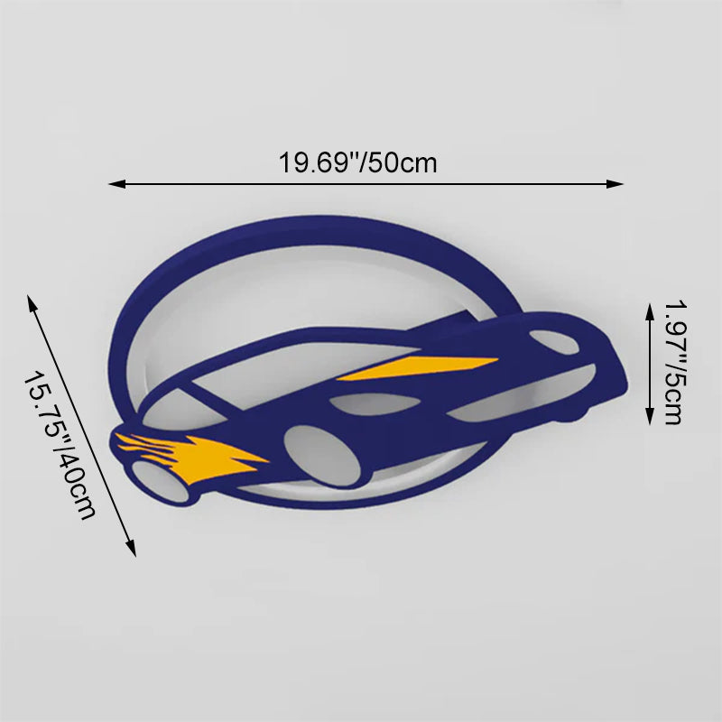 Contemporary Creative Iron Acrylic Cartoon Sports Car LED Kids Flush Mount Ceiling Light Bedroom Lighting Playroom Decor Childrens Room Ceiling Fixture Bright Colorful Design Energy Efficient Lighting Kids Room Ceiling Light Fixture Fun Sports Car Theme A