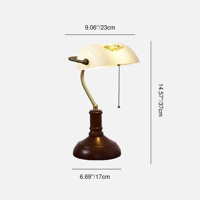 Traditional Vintage Solid Wood Glass Bank Zipper 1-Light Table Lamp for Bedroom, Rustic Desk Lamp, Stylish Nightstand Lighting, Retro Home Decor, Classic Wooden Table Lamp, Unique Bedroom Accessory, Elegant Glass Shade, Cozy Lighting Solution, Farmhouse T