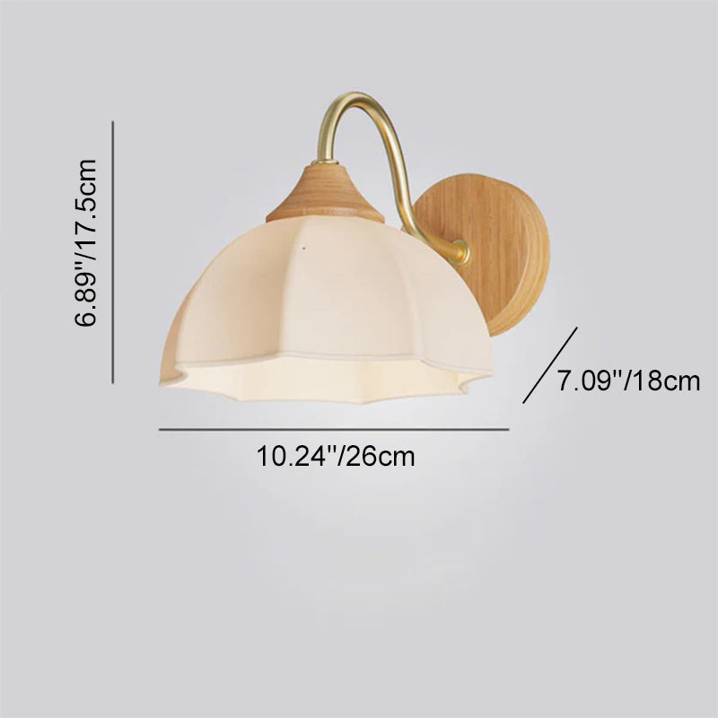 Contemporary Nordic Iron Glass Striped Round Log Wall Sconce - 1-Light Lamp for Living Room & Bedroom
