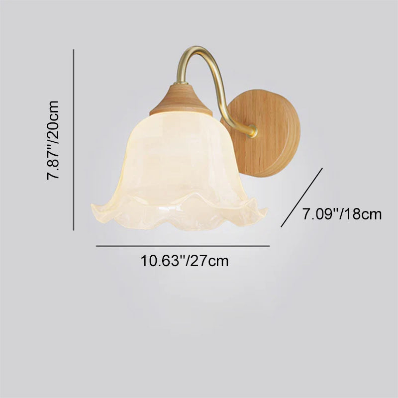 Contemporary Nordic Iron Glass Striped Round Log Wall Sconce - 1-Light Lamp for Living Room & Bedroom