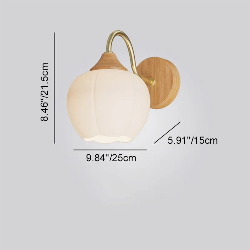 Contemporary Nordic Iron Glass Striped Round Log Wall Sconce - 1-Light Lamp for Living Room & Bedroom