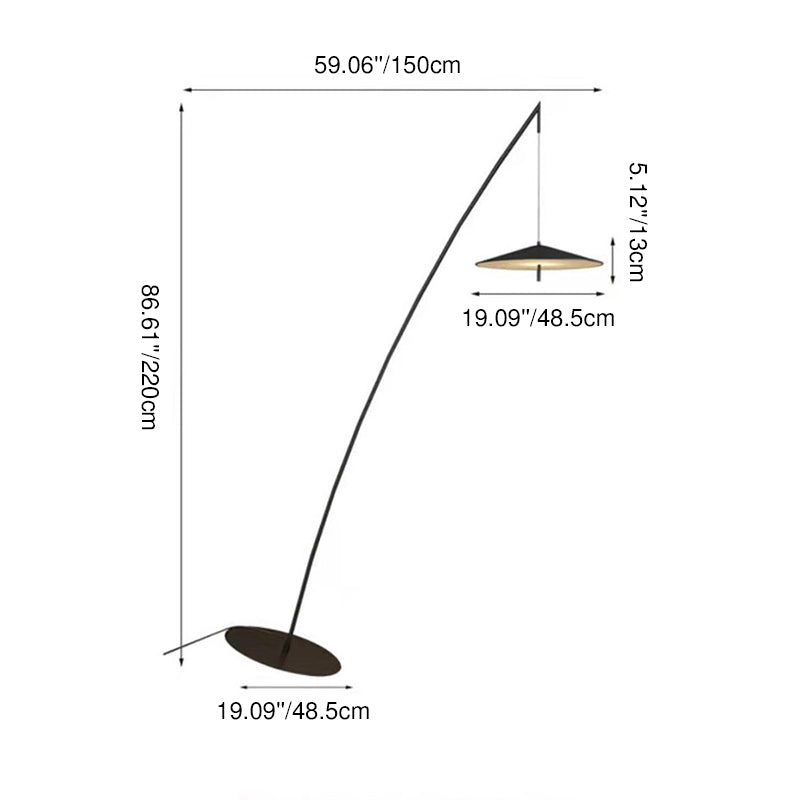 Contemporary Nordic Iron Black Tilt Fishing Rod Floor Lamp for Living Room & Bedroom