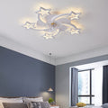 Scandinavian Modern LED Flush Mount Ceiling Fan Light - Star Line Design, Acrylic & Plastic, Stylish Home Lighting