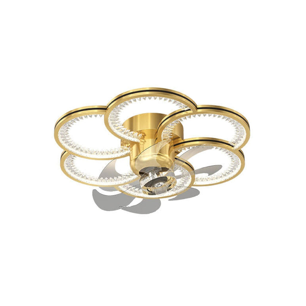 Modern Luxury Flower Petal LED Ceiling Fan Light Fixture