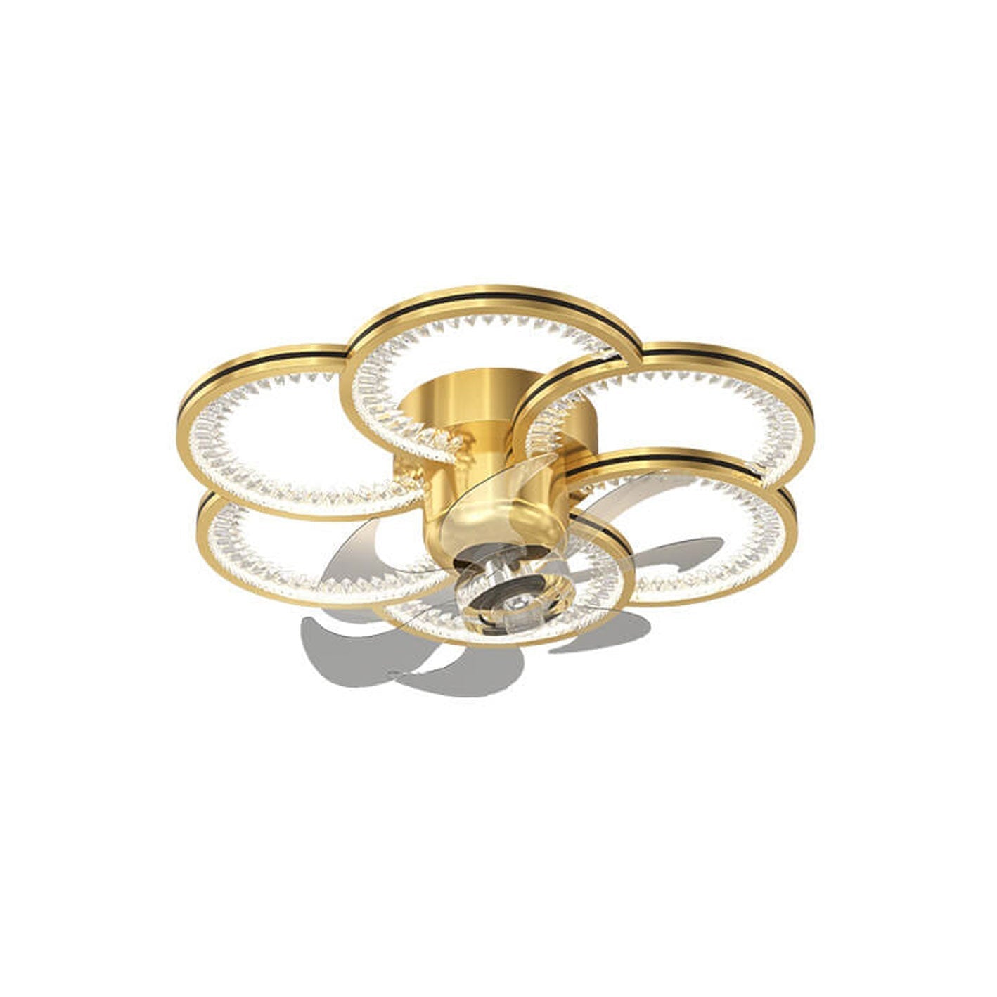 Modern Luxury Flower Petal LED Ceiling Fan Light Fixture