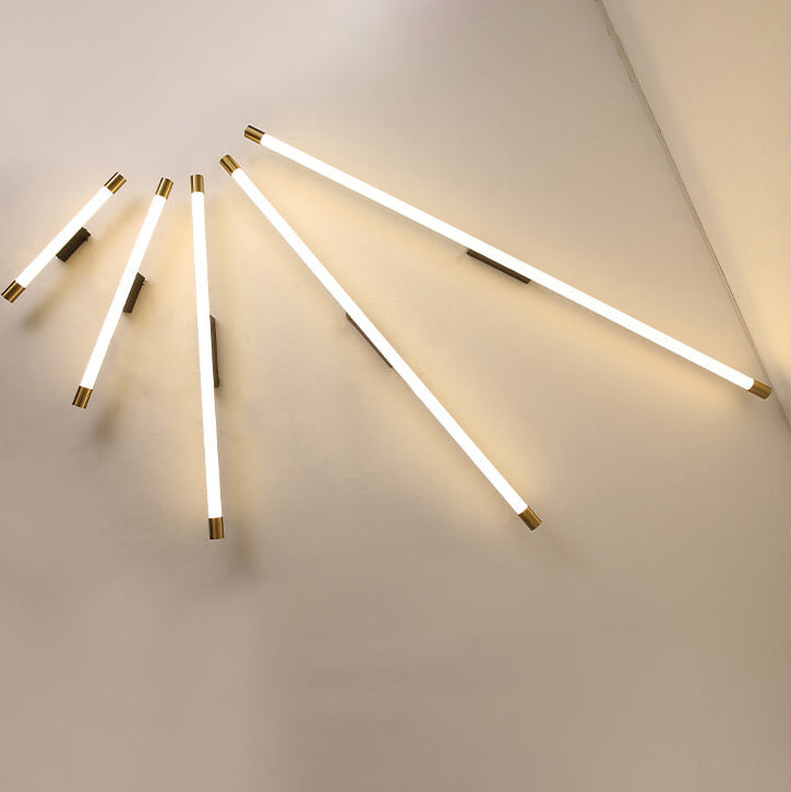 Modern Minimalist LED Wall Sconce - Thin Tube Aluminum Lamp for Living Room