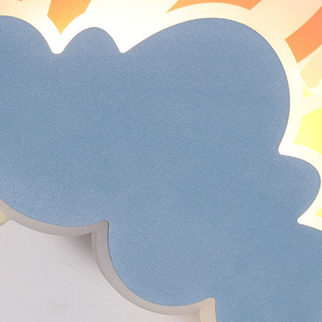 Contemporary Hot Air Balloon Clouds LED Wall Sconce Lamp for Kids Bedroom, Modern Iron Acrylic Wall Light, Cute Nursery Decor, Unique Children's Room Lighting, Cloud and Balloon Design Wall Lamp, Decorative Kids Room Lighting Fixture, Playful Bedroom Wall