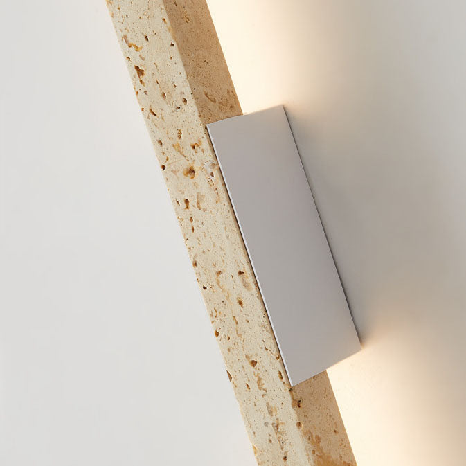 Wabi-Sabi Yellow Travertine LED Wall Sconce Lamp