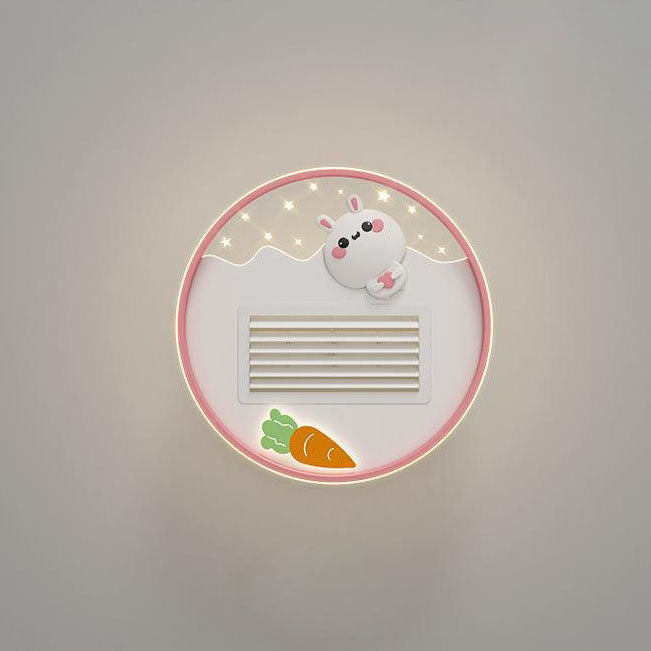 Contemporary Acrylic Astronaut Moon LED Ceiling Fan Light - Kids Bedroom Flush Mount, Invisible Bladeless Design.