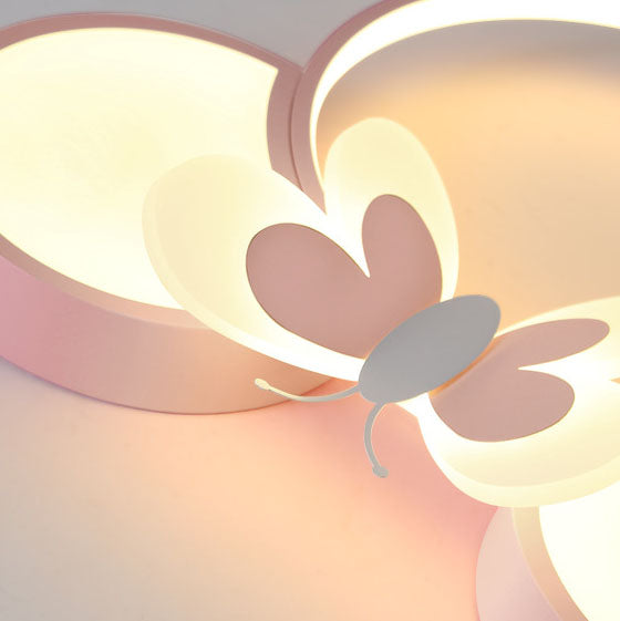 Modern Creative Minimalist Wrought Iron Cartoon Mouse LED Flush Mount Ceiling Light Kids Room Nursery Decorative Lighting Fun Cute Design Energy Efficient Ceiling Fixture Bright Kids Bedroom Illumination Stylish Home Decor Unique Animal Light Fixture Cart