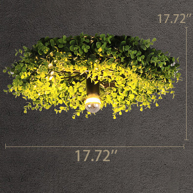 Decorative Green Plant Flush Mount Ceiling Light - Modern Eco-Friendly Design, Indoor Lighting Fixture, Boho Style, Nature-Inspired Illumination, Perfect for Living Room or Bedroom
