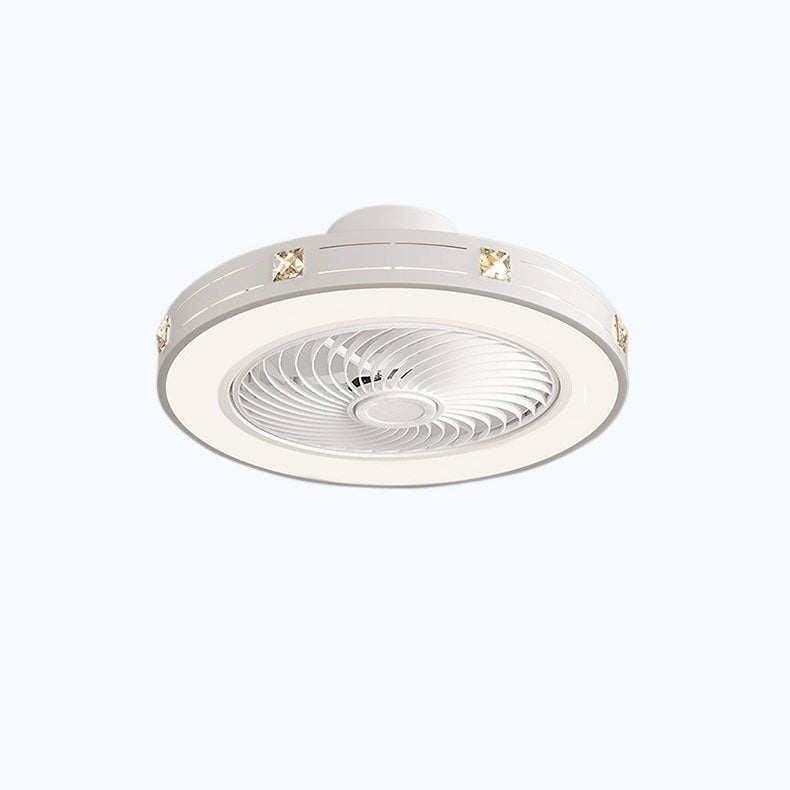 Modern Minimalist Copper LED Flush Mount Ceiling Fan Light
