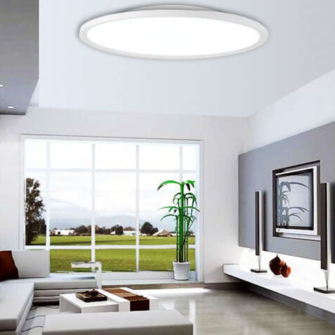 Modern Minimalist LED Flush Mount Ceiling Light - Acrylic Aluminum Round Shade for Living Room