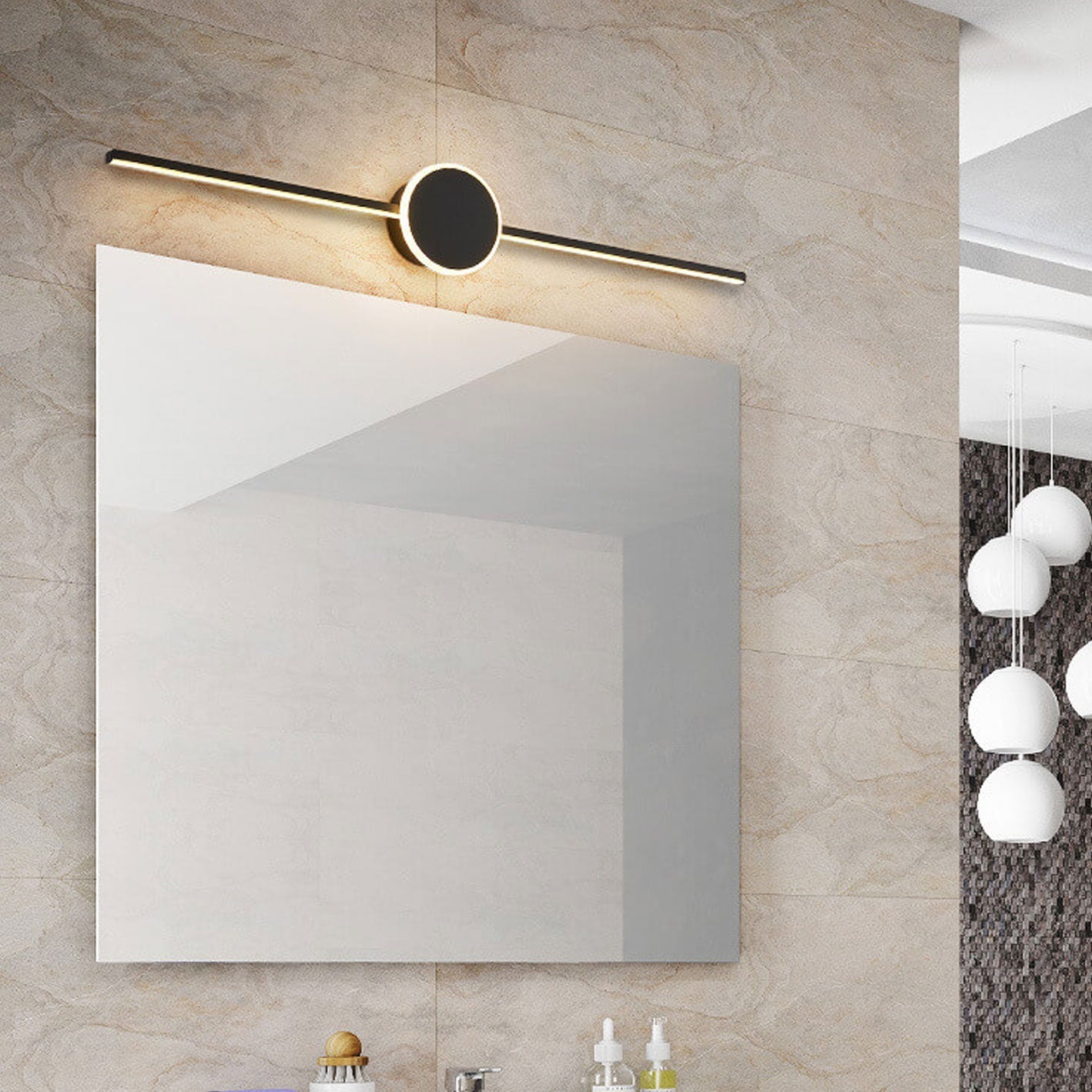 Nordic Minimalist LED Wall Sconce - Long Disc Vanity Light