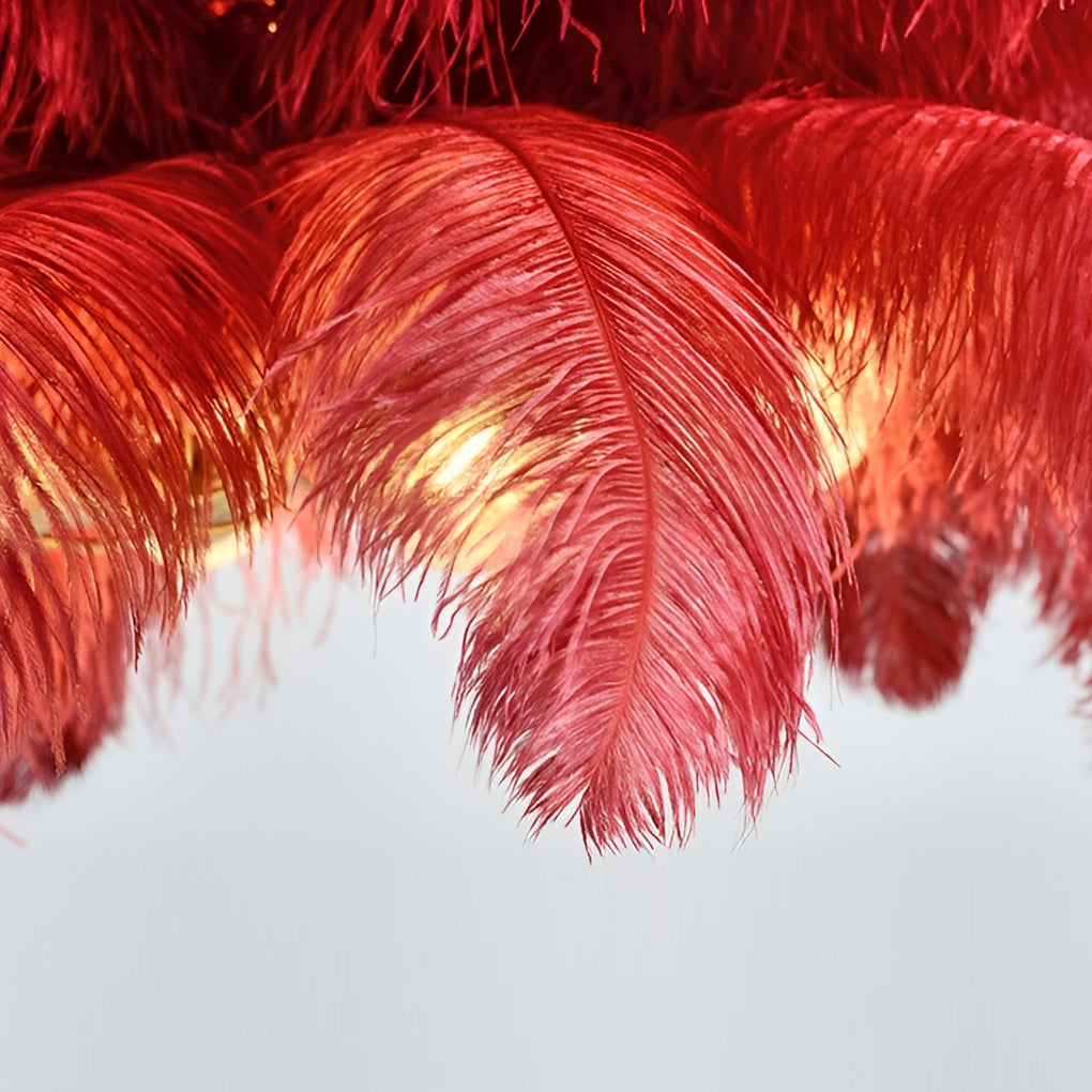 Feathers Copper Nordic Chandelier Flush Mount Ceiling Light