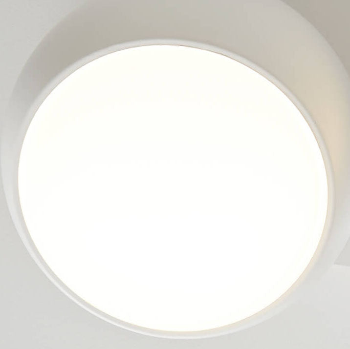 Scandinavian Modern Round LED Semi-Flush Mount Ceiling Light – Iron & Plastic Design