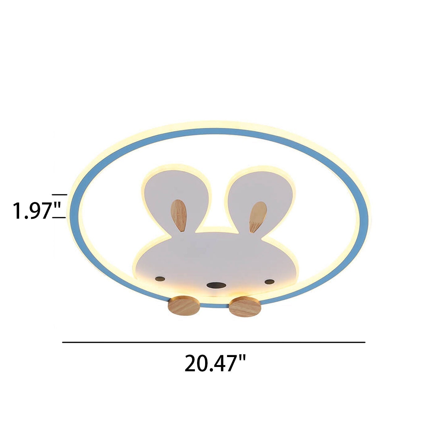 Childlike Modern Cartoon Rabbit LED Flush Mount Light Ceiling Fixture Cute Bunny Design for Kids Room Nursery Playroom Aesthetic Lighting Decor Kids Bedroom Illumination Creative Playful Home Lighting Children's Room Ceiling Light