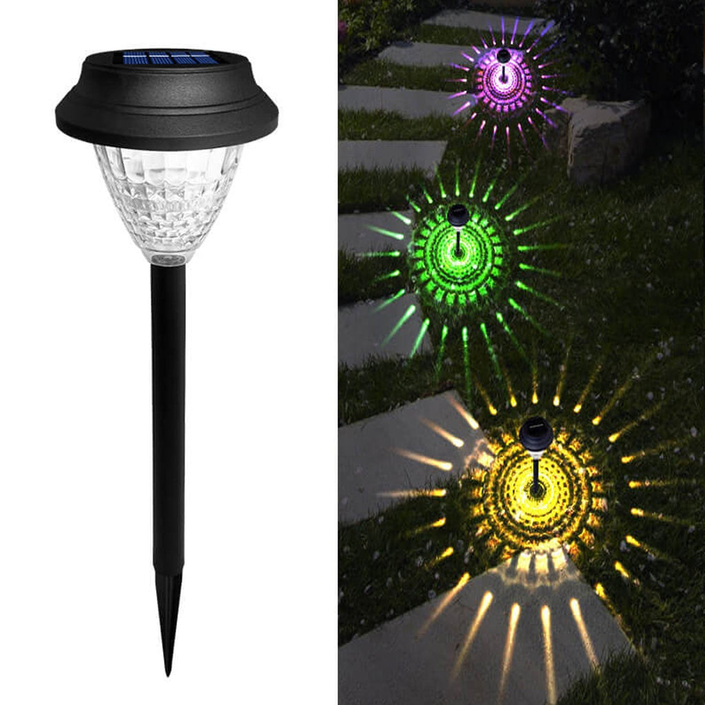 Solar Waterproof Circular Divergent LED Garden Light - Outdoor Decorative Lighting