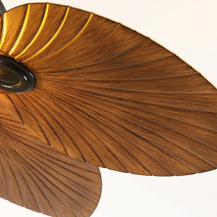 Traditional Rustic Lantern Ceiling Fan Light - Banana Shaped Iron & Glass 1-Light, Downrod Style for Living Room