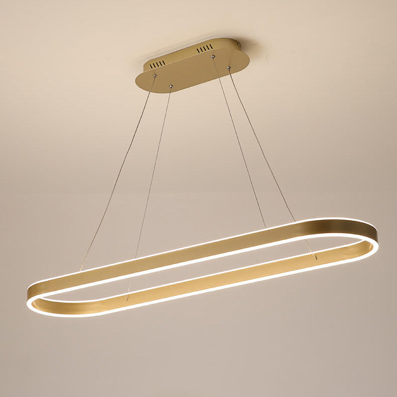 Modern Minimalist Oval Aluminum LED Chandelier - Light Luxury Lighting Fixture