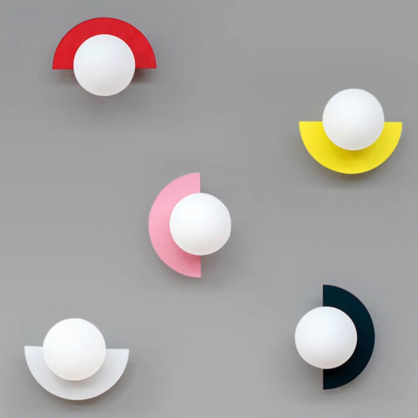 Modern Minimalist Glass Spherical Colorful Semicircle Wall Sconce Lamp