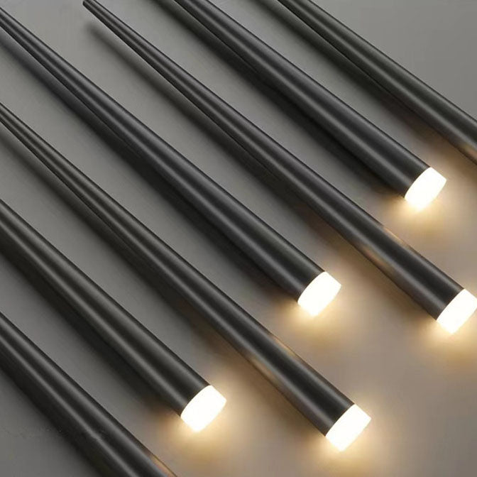 Modern Minimalist Tapered Tube LED Island Chandelier - Iron & Acrylic Design