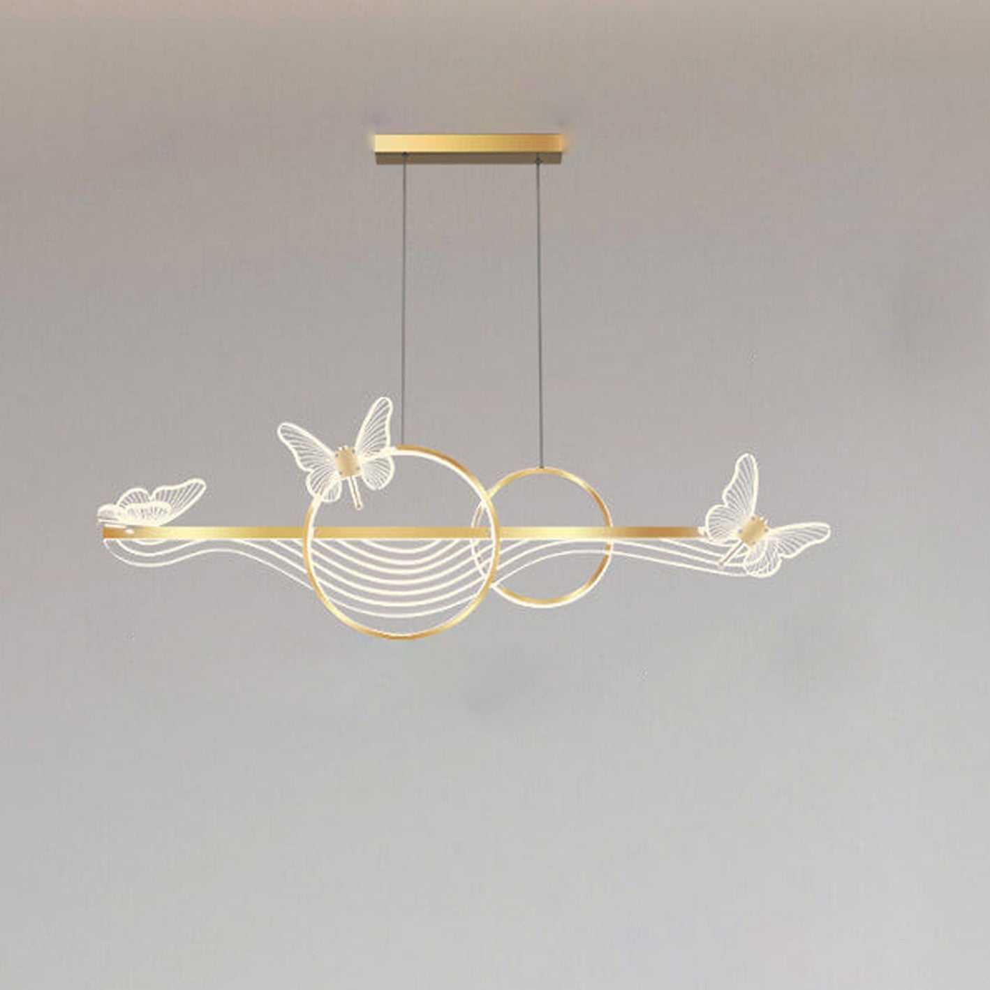 Nordic Luxury Butterfly Round LED Island Chandelier