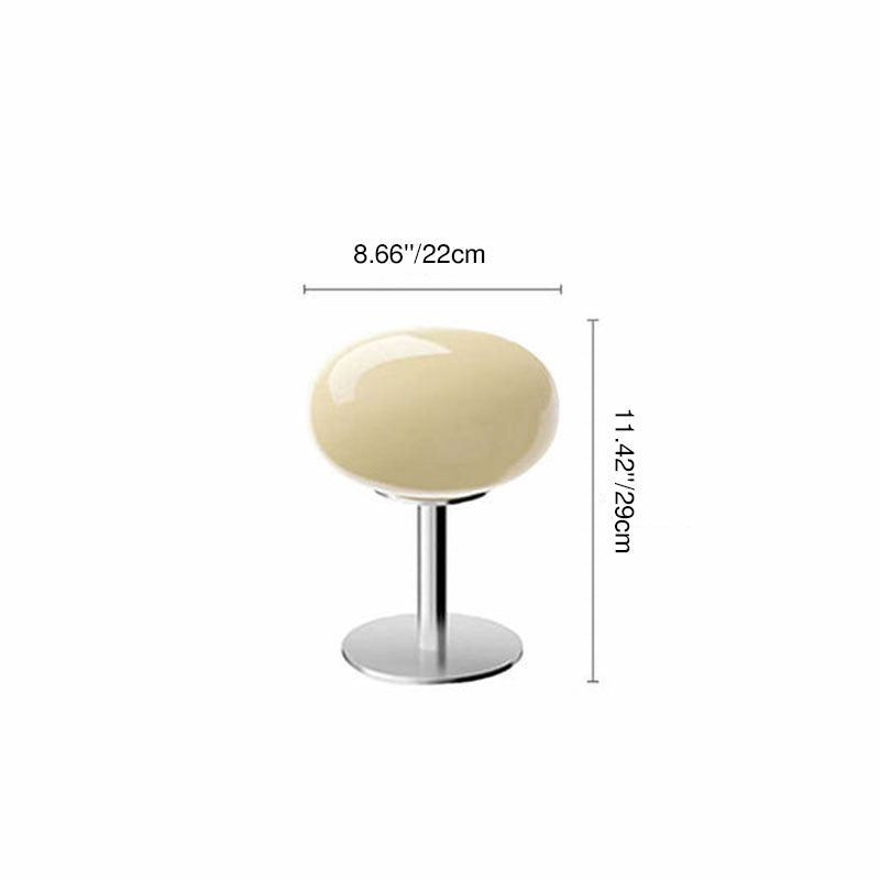 Contemporary Nordic Round Iron Glass Table Lamp - 1-Light Bedroom Accent