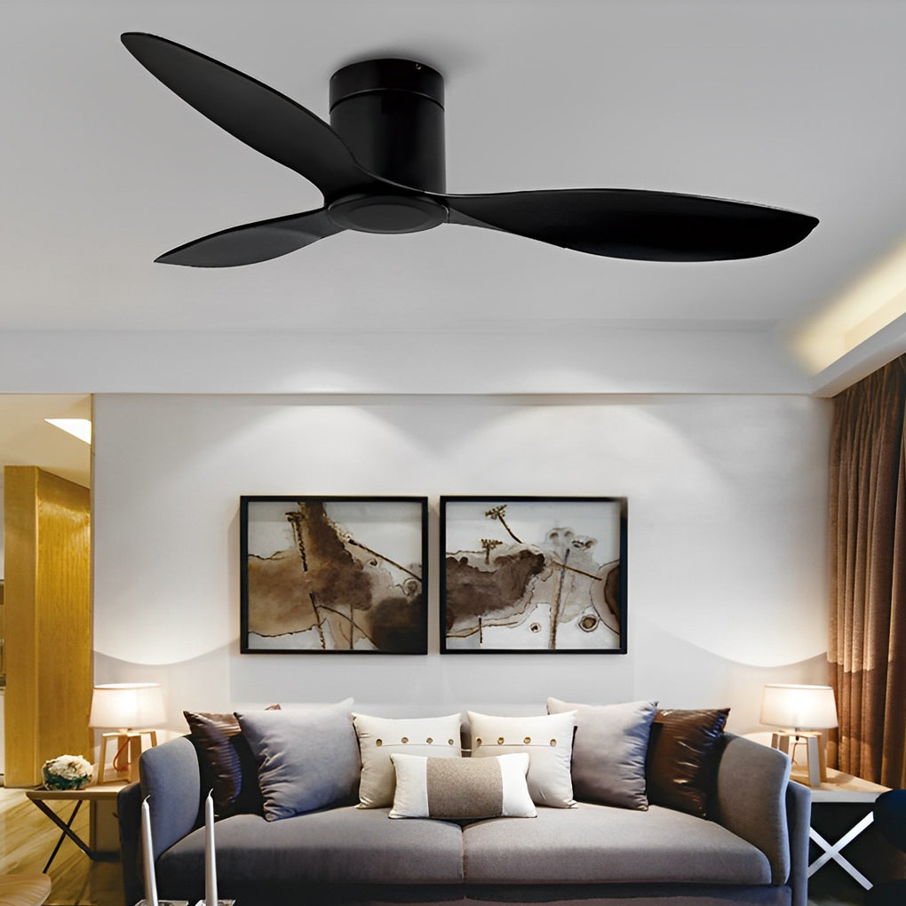 3 Blades Mute LED Dimmable Ceiling Fan with Remote Control, Modern Light Fixture