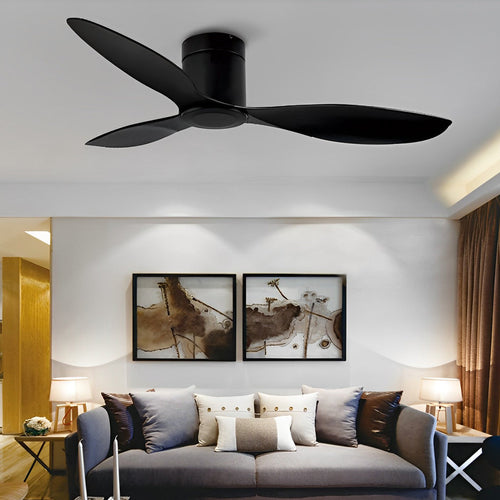 3 Blades Mute LED Dimmable Ceiling Fan with Remote Control, Modern Light Fixture