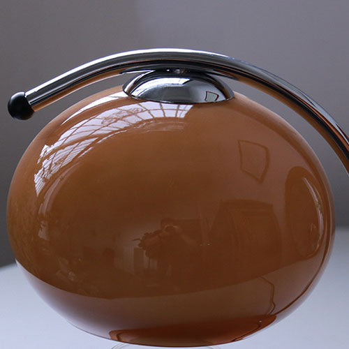 Contemporary Retro Glass Dome Table Lamp - Solid Wood & Metal Base, 1-Light Melting Wax Design