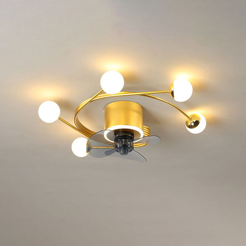 Nordic Light Luxury 5/7-Light LED Flush Mount Ceiling Fan