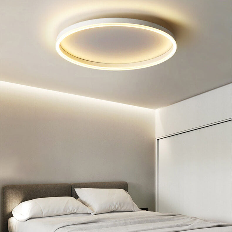 Nordic Minimalist Circle Ring LED Flush Mount Ceiling Light - Iron & Acrylic Design