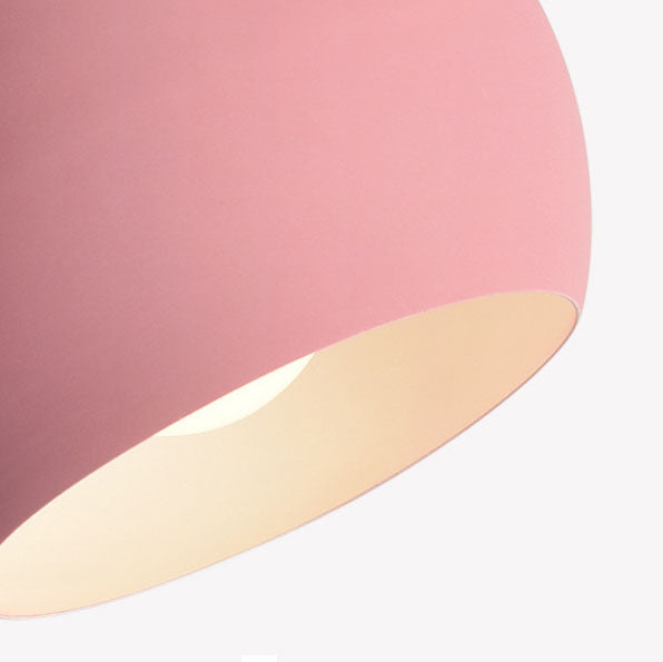 Contemporary Nordic Macaron Aluminum Spherical Shade Semi-Flush Mount Ceiling Light for Living Room