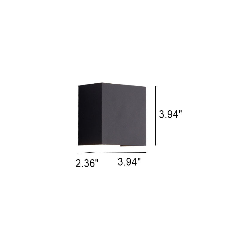 Modern Solid Color Aluminum LED Outdoor Wall Sconce - Waterproof Square Lamp