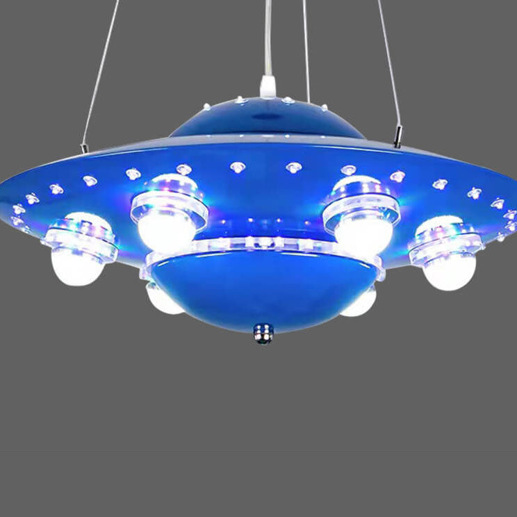 Contemporary Creative Kids Spaceship Iron Glass LED Chandelier for Bedroom Lighting, Unique Space-Themed Decor, Modern Children's Room Illumination, Fantasy LED Pendant Light for Playroom, Stylish Home Decor for Kids, Astronaut and Rocket Design Chandelie