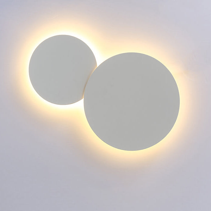 Modern Minimalist Round Eclipse Iron LED Wall Sconce Lamp for Living Room Lighting