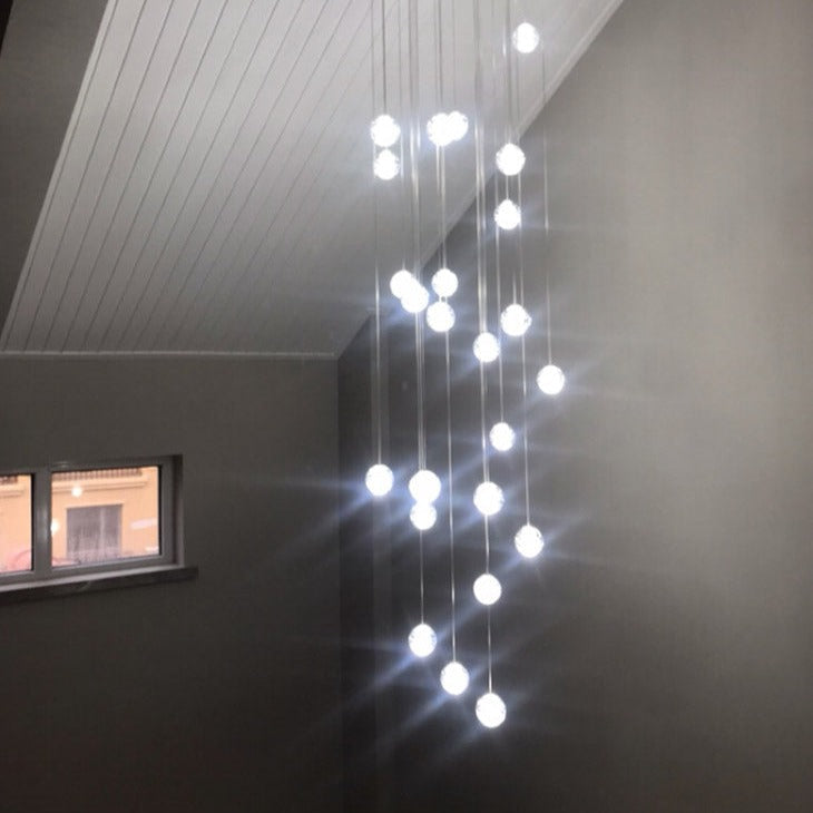 Modern Luxury LED Loft Chandelier with Crystal Orb Shade