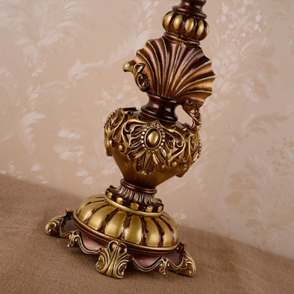 European Vintage Fabric Tassel Resin Table Lamp - 1-Light Court Design