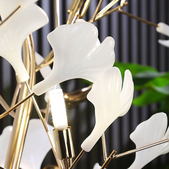 Nordic Ginkgo Leaf Floor Lamp - 5-Light Acrylic Iron Design