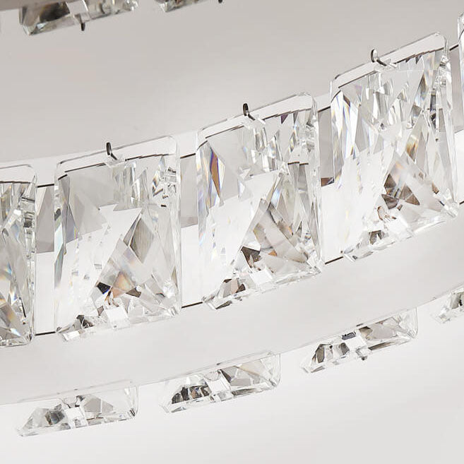 Modern Luxury Crystal Stainless Steel LED Ceiling Fan Light
