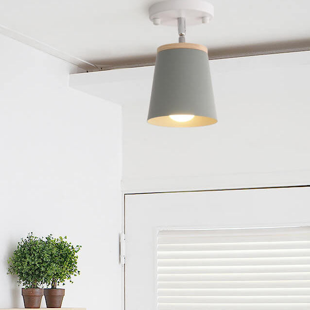Nordic Macaron Semi-Flush Mount Ceiling Light - Modern Design, Minimalist Style, Adjustable Lighting, Living Room Fixture