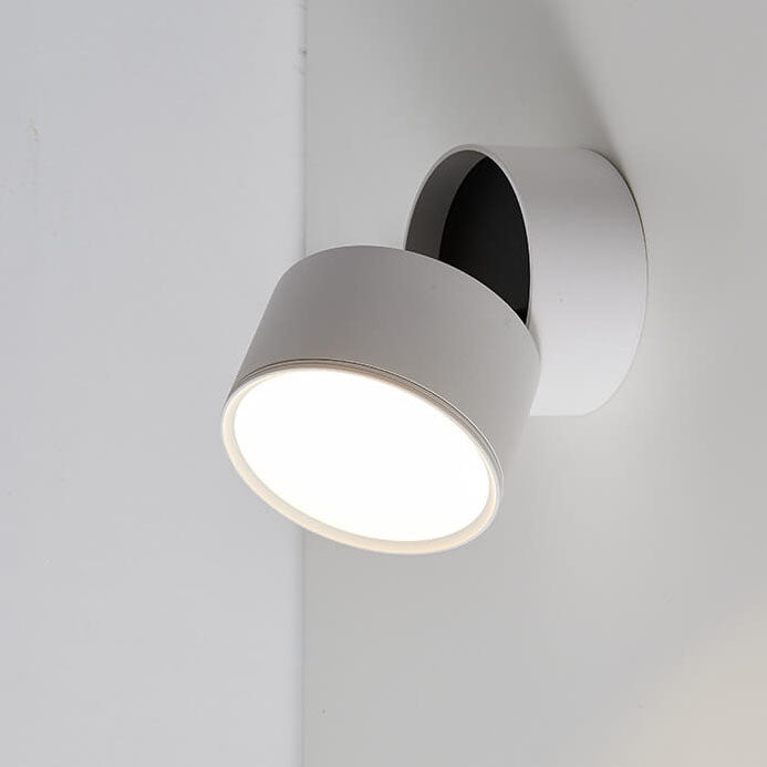 Modern Minimalist Round Aluminium Rotatable Folding LED Wall Sconce for Living Room & Bedroom